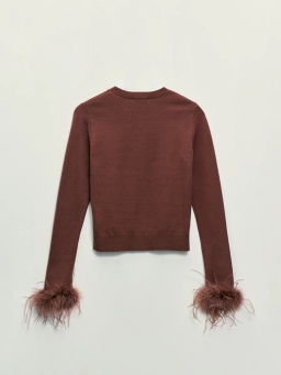 Кардиган с перьями на манжетах / Zarina