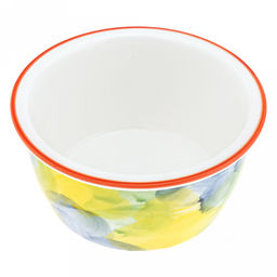 Акварель Салатник-контейнер фарфоровый 400мл, д13х6,2см, круглый, с деколью, отводка, пластмассовая крышка, герметичная, с клипсами, с силиконовым уплотнителем (Китай) - Домашняя мода фото 6