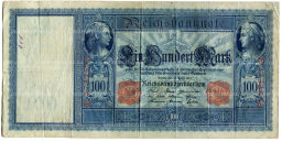 Банкнота 100 марок 1910 года Германия