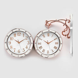 Часы настенные двусторонние, на подвесе, плавный ход, 36×32 см, d=25 см, циферблат 19 см