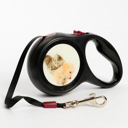 Рулетка с принтом Милашка, 5 м, вес животного до 15 кг, чёрная