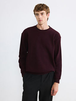 Bisiklet Yaka Kal?n Kuma? Erkek Sweatshirt