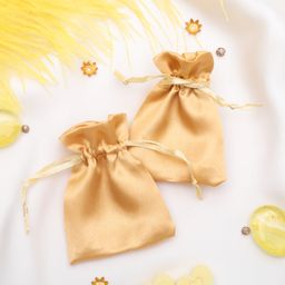 Цена за 50 шт. Мешочек подарочный атласный, 7x9 см, цвет золотой - Simaland фото 3