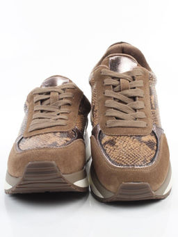 04-PCML20-3 KHAKI Кроссовки демисезонные женские (натуральная замша, натуральная кожа, текстиль)