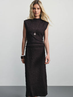 Фактурная юбка миди из вискозы / Zarina  фото 2