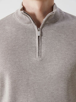 Dik Yaka Uzun Kollu Erkek Triko Kazak