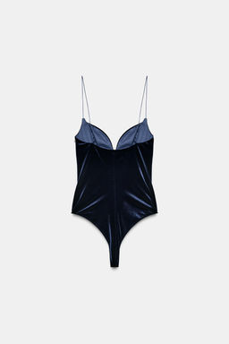 STRAPPY VELVET BODYSUIT - Zara фото 7