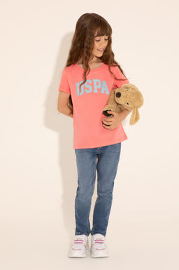 Неоново-розовая базовая футболка с круглым вырезом для девочек Неожиданная скидка в корзине - U.s. polo assn фото 7