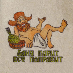 Цена за 2 шт. Шапка для бани и сауны, с принтом «Баня парит, все поправит», полиэфир 70%, шерсть 30%, белая, «Добропаровъ»