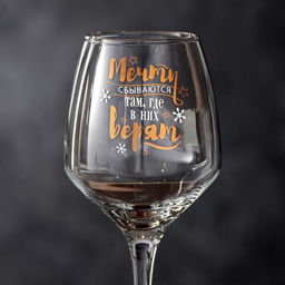 Бокал для вина новогодний «Мечты сбываются», 350 мл