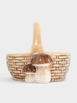 Конфетница, 17х16 см, с ручкой, керамика D, бежевая, Корзинка с грибами, Autumn forest - Anna lafarg фото 4
