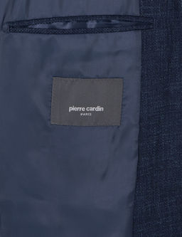 Lacivert Slim Fit Y_n Keten Kar___ml_ Ceket