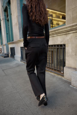 STRAIGHT-LEG TROUSERS WITH BELT