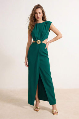 TRENDYOLMILLA Siyah Aksesuar Detayl? Dokuma Uzun S?k Abiye & Mezuniyet Elbise TPRSS25AE00064 фото 26