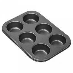 Форма для выпечки с тефлоновым покрытием 26,5х18,5см h2,8см, для 6 булочек (Китай)