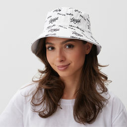 Панама двусторонняя унисекс MINAKU с надписями, белая, размер 58