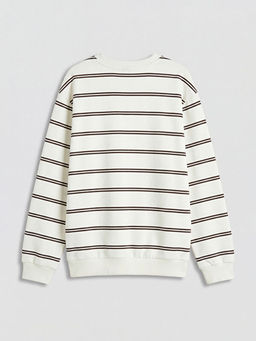 Bisiklet Yaka ?izgili Erkek ?ocuk Sweatshirt