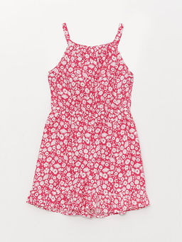 Kare Yaka Desenli Ask?l? K?z ?ocuk Tulum