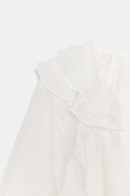 BLUSA VOLANTES FRUNCES / Blanco - Zara фото 8