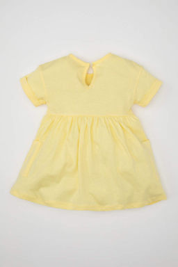 Платье с короткими рукавами и принтом для маленьких девочек - Defacto фото 5