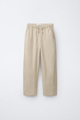 PANTAL?N STRAIGHT POPEL?N / Beige