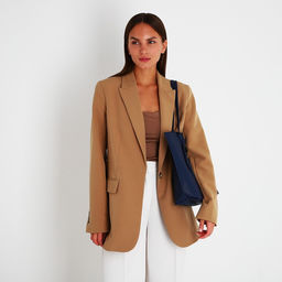 Сумка - шоппер женская на кнопке, с монетницей, 35×10×28 см, синий