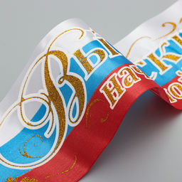 Цена за 5 шт. Лента Выпускник начальной школы, атлас триколор 3D - Simaland фото 4