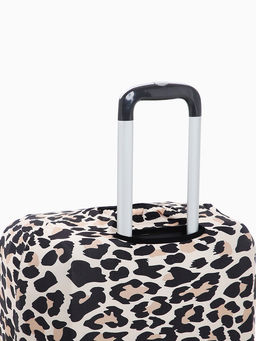 Чехол на чемодан на колёсах, 28" (L), с принтом «Леопард», бежевый