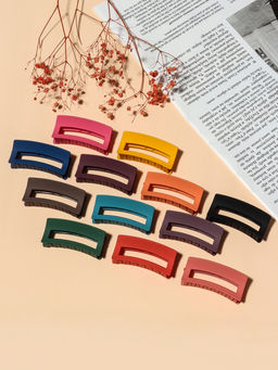 Цена за 12 шт. Крабик для волос «Матовый», классика, 7 см, МИКС