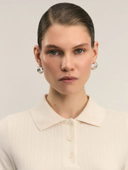 Футболка поло в рубчик / Zarina  фото 6