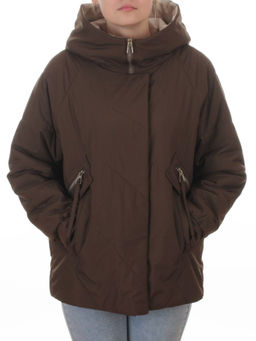 8008 BROWN Куртка демисезонная женская (100 гр. холлофайбер) - Фабричный китай фото 3