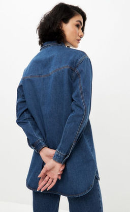 Рубашка джинс F322-0410 b.blue - Fine joyce фото 6