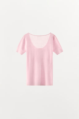 CAMISETA PUNTO BOTONES / Rosado