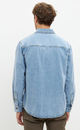 Рубашка джинс P311-1241 middle blue