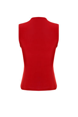 K?rm?z? S?f?r Kol Buzgulu Vucuda Oturan Esnek Orme Bluz TWOSS24BZ00486