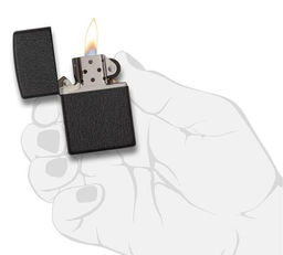 Зажигалка ZIPPO с черным покрытием с кракелюром | Classic Black Crackle 236  фото 4