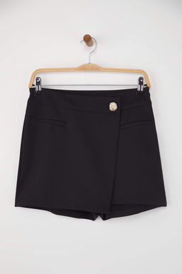 Koyu Kahverengi Dugme Detayl? Mini Sort Etek Sort & Bermuda TWOAW26SR00027 - Trendyolmilla фото 4