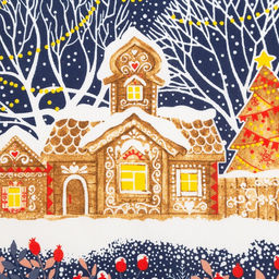 Полотенце новогоднее DomoVita Полночь, рогожка 170г/м, размер 50х70 см 100% хлопок  фото 3