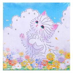 Мозаика алмазная "Игривый котенок" 20*20 см.