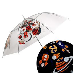 Зонт детский «Космос» п/а прозрачный светоотражающий d=90 см