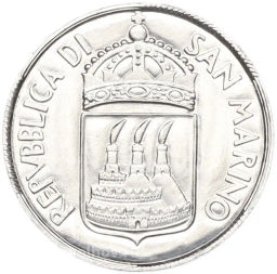 Монета 5 лир 1973 года Сан-Марино