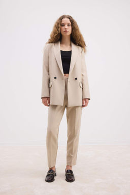 Crop Klasik Pantolon Carrot Fit Siyah Fermuarl? Yuksek Bel Basic Duz Dar Paca - Defacto фото 3