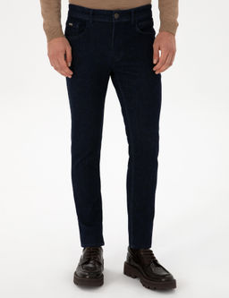 Lacivert Slim Fit Pamuk Kar___ml_ Jean Pantolon