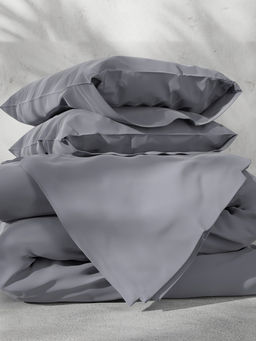 Постельное бельё 1.5-спальное «Этель», тенсель, серое