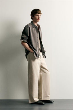 PANTAL?N RELAXED FIT ALGOD?N - LINO / Beige - Zara фото 3