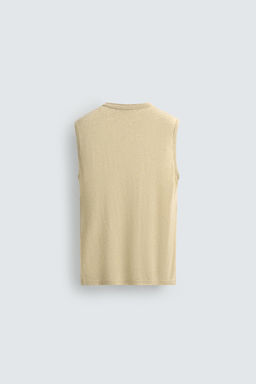 CAMISETA TANK RELAXED FIT VISCOSA - LINO / Beige