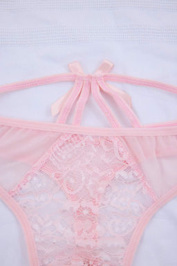 TRENDYOLMILLA Siyah Dantelli Tul ve Fiyonk Detayl? Tanga Orme Kulot THMSS24KU00037  фото 12