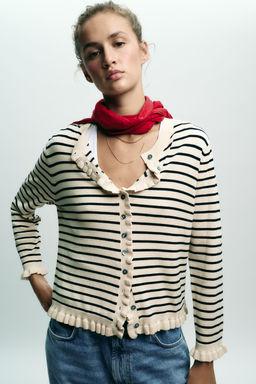 RUFFLE TRIM CARDIGAN - Zara фото 2