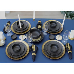 Тарелка Magistro Line, d=20.5 см, фарфор, чёрная