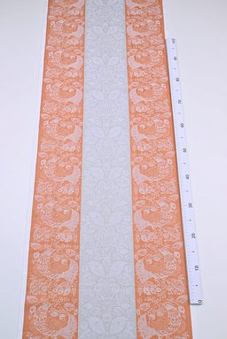 Холст полотенечный жаккард Птицы цв.оранжевый/серый, ш.0.5м, лен-30%, хлопок-70%, 210гр/м.кв - Купава фото 4